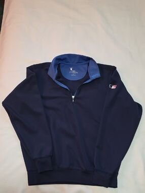 MLB Fairway & Greene Tech Caves Quarter Zip Mens Medium Blue Golf Pullover